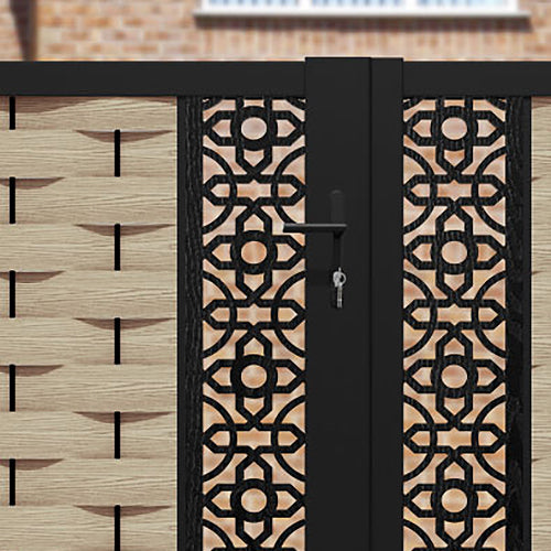Ripple Nabila Straight Top Driveway Gate - Light Oak - Middle Screen