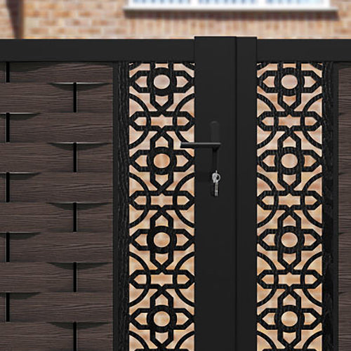 Ripple Nabila Straight Top Driveway Gate - Mid Brown - Middle Screen