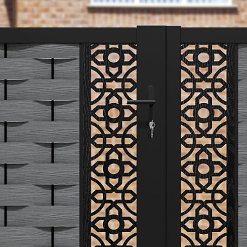 Ripple Nabila Straight Top Driveway Gate - Mid Grey - Middle & End Screen