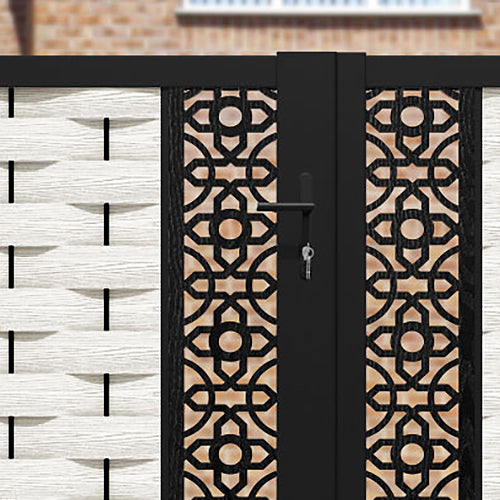 Ripple Nabila Straight Top Driveway Gate - Light Stone - Middle & End Screen