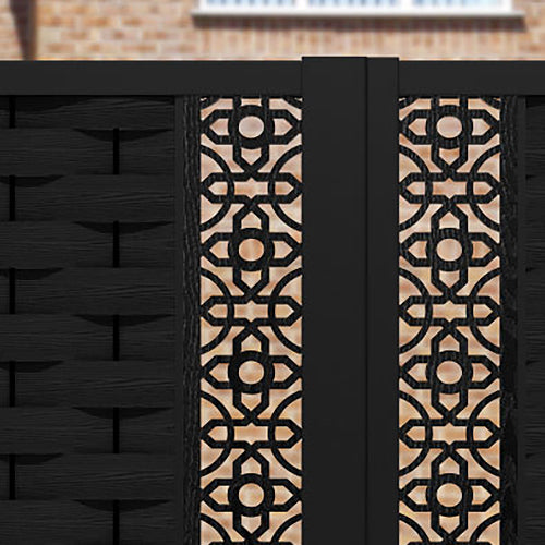 Ripple Nabila Straight Top Driveway Gate - Black - Middle Screen