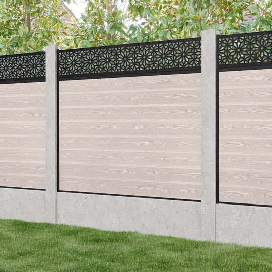 Classic Narwa Fence Panel - Mid Stone - for existing concrete posts