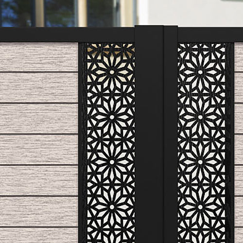 Fusion Narwa Straight Top Driveway Gate - Mid Stone - Middle & End Screen