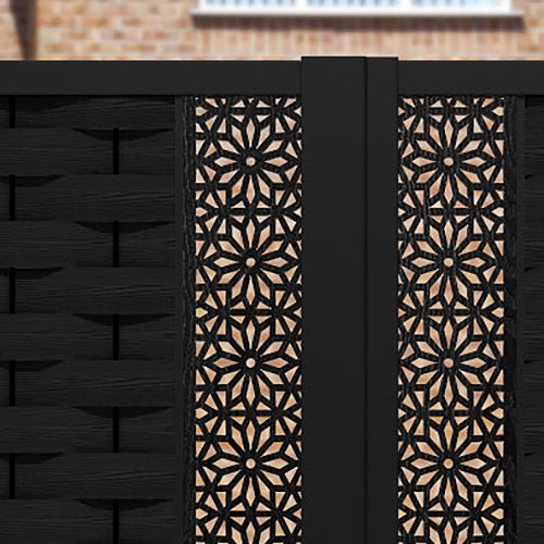 Ripple Narwa Straight Top Driveway Gate - Black - Middle & End Screen