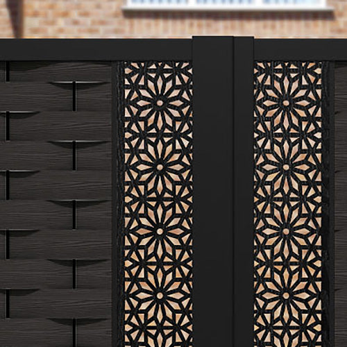 Ripple Narwa Straight Top Driveway Gate - Dark Oak - Middle & End Screen