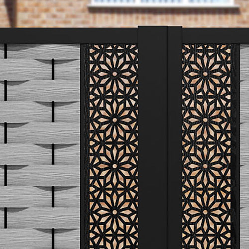 Ripple Narwa Straight Top Driveway Gate - Light Grey - Middle Screen