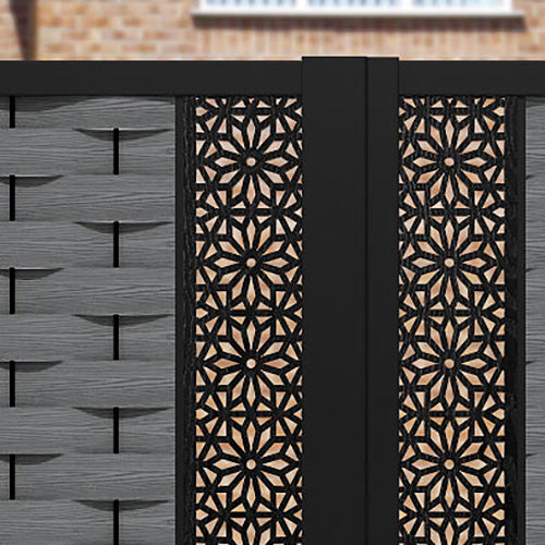 Ripple Narwa Straight Top Driveway Gate - Mid Grey - Middle & End Screen