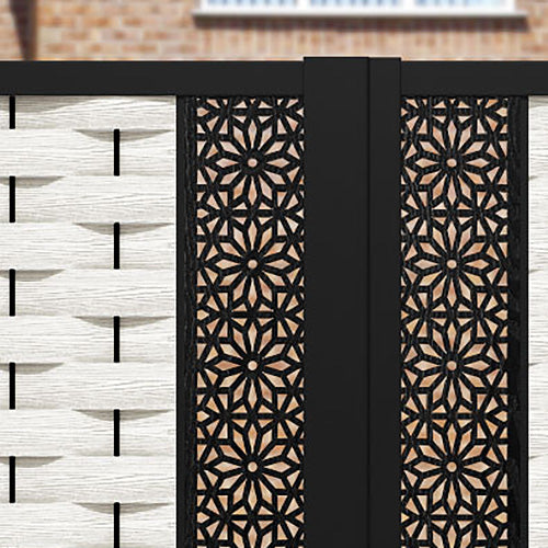 Ripple Narwa Straight Top Driveway Gate - Light Stone - Middle Screen