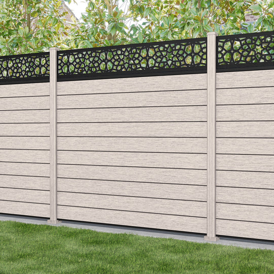 Fusion Nazira Fence Panel - Mid Stone - with our composite posts