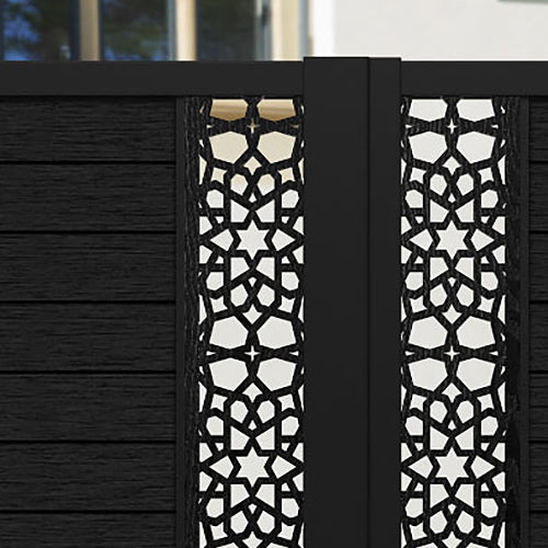 Fusion Nazira Straight Top Driveway Gate - Black - Middle & End Screen