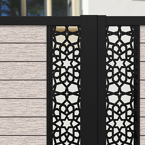 Fusion Nazira Straight Top Driveway Gate - Mid Stone - Middle & End Screen