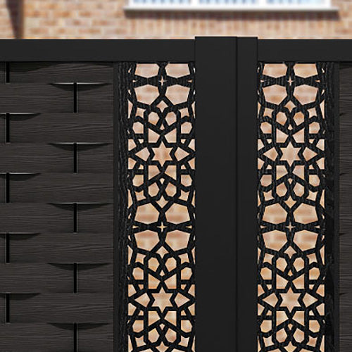 Ripple Nazira Straight Top Driveway Gate - Dark Oak - Middle & End Screen