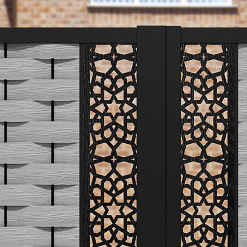 Ripple Nazira Straight Top Driveway Gate - Light Grey - Middle Screen