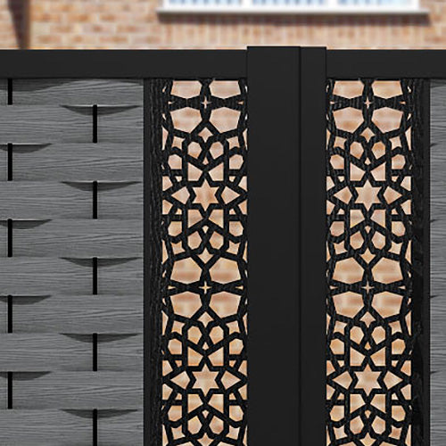 Ripple Nazira Straight Top Driveway Gate - Mid Grey - Middle & End Screen