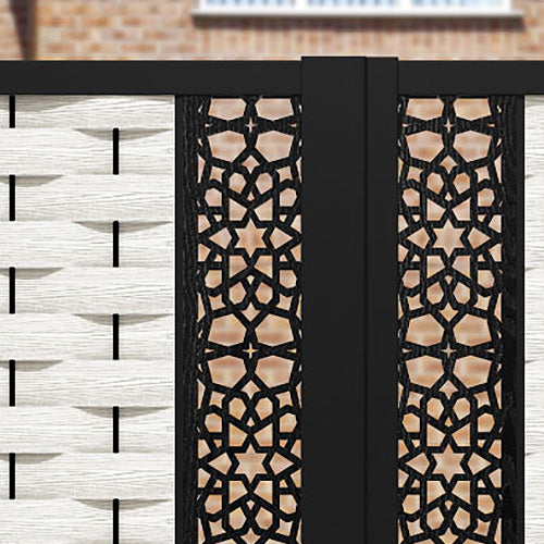 Ripple Nazira Straight Top Driveway Gate - Light Stone - Middle & End Screen