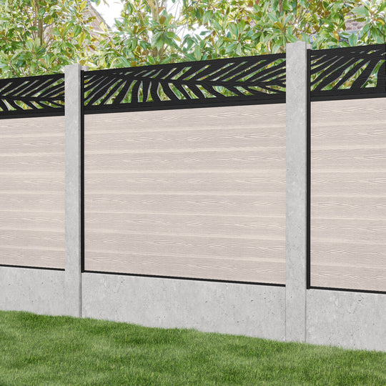 Classic Palm Fence Panel - Mid Stone - for existing concrete posts