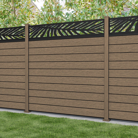 Fusion Palm Fence Panel - Teak - with our composite posts