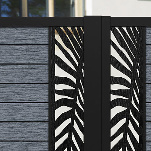 Fusion Palm Straight Top Driveway Gate - Anthracite - Middle & End Screen