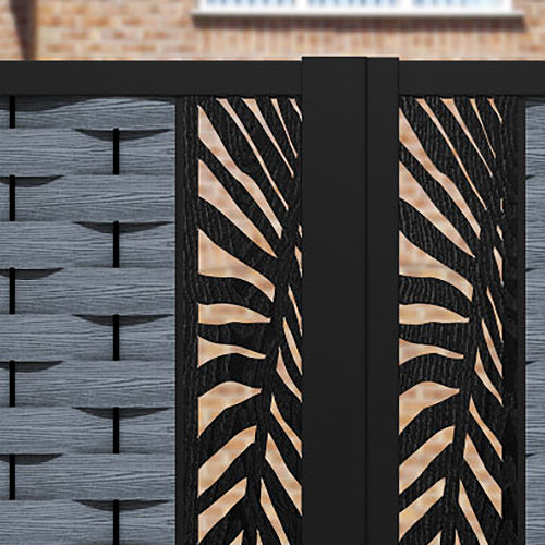 Ripple Palm Straight Top Driveway Gate - Anthracite - Middle Screen