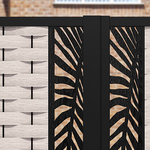 Ripple Palm Straight Top Driveway Gate - Mid Stone - Middle Screen