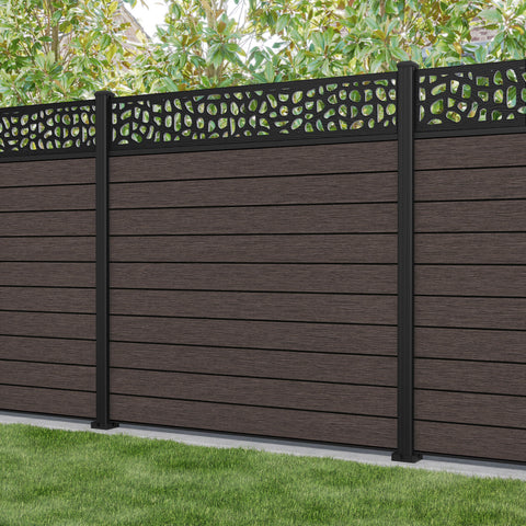 Fusion Pebble Fence Panel - Mid Brown - with our aluminium posts