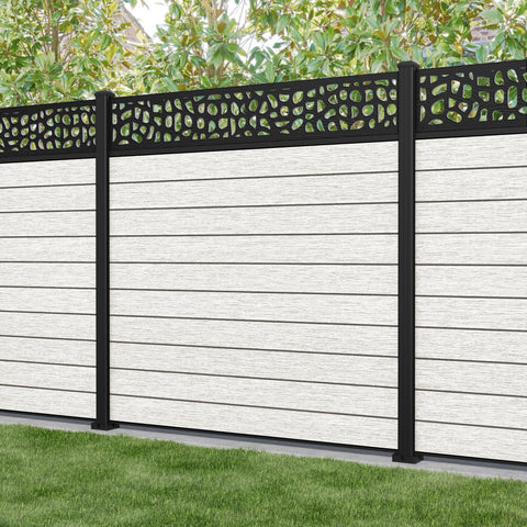 Fusion Pebble Fence Panel - Light Stone - with our aluminium posts