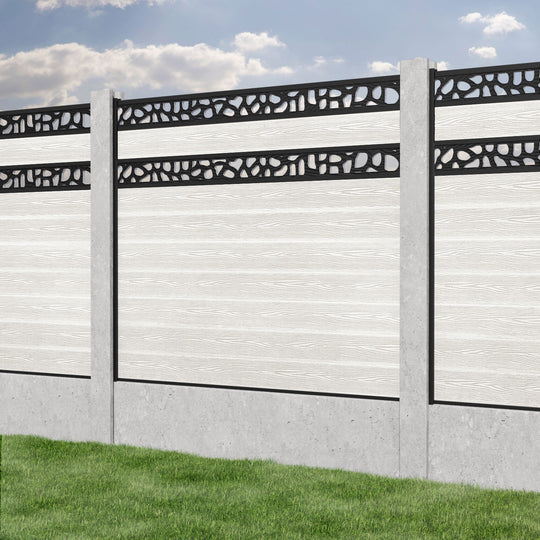 Classic Pebble Split Screen Fence Panel - Light Stone - for existing concrete posts
