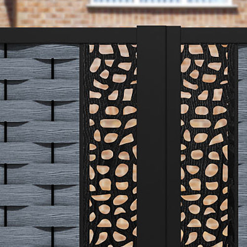 Ripple Pebble Straight Top Driveway Gate - Anthracite - Middle Screen