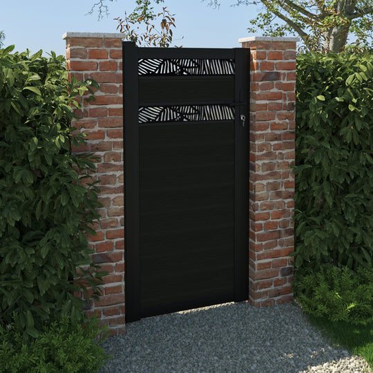 Classic Feather Split Screen Pedestrian Gate - Black