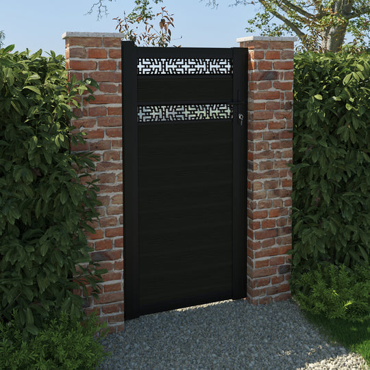 Classic Kumo Split Screen Pedestrian Gate - Black