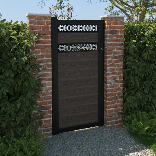Classic Kumo Split Screen Pedestrian Gate - Dark Oak