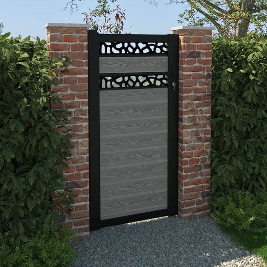 Classic Pebble Split Screen Pedestrian Gate - Mid Grey