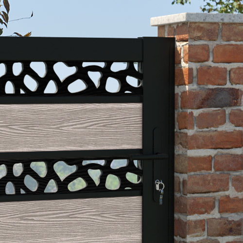 Classic Pebble Split Screen Pedestrian Gate - Mid Stone