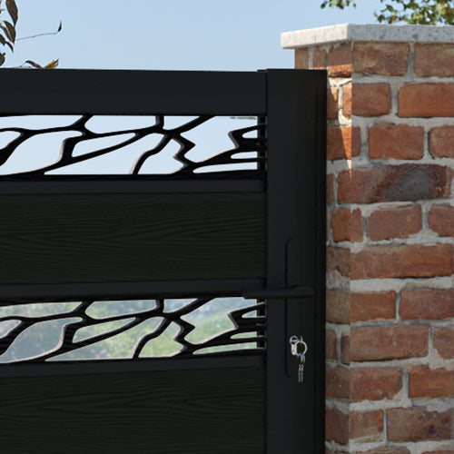 Classic Shatter Split Screen Pedestrian Gate - Black