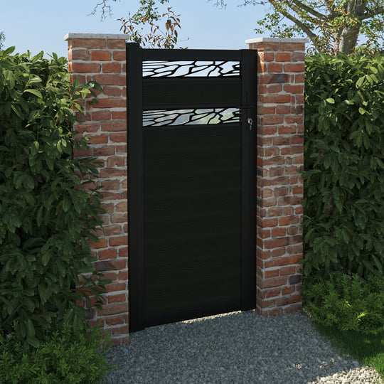 Classic Shatter Split Screen Pedestrian Gate - Black
