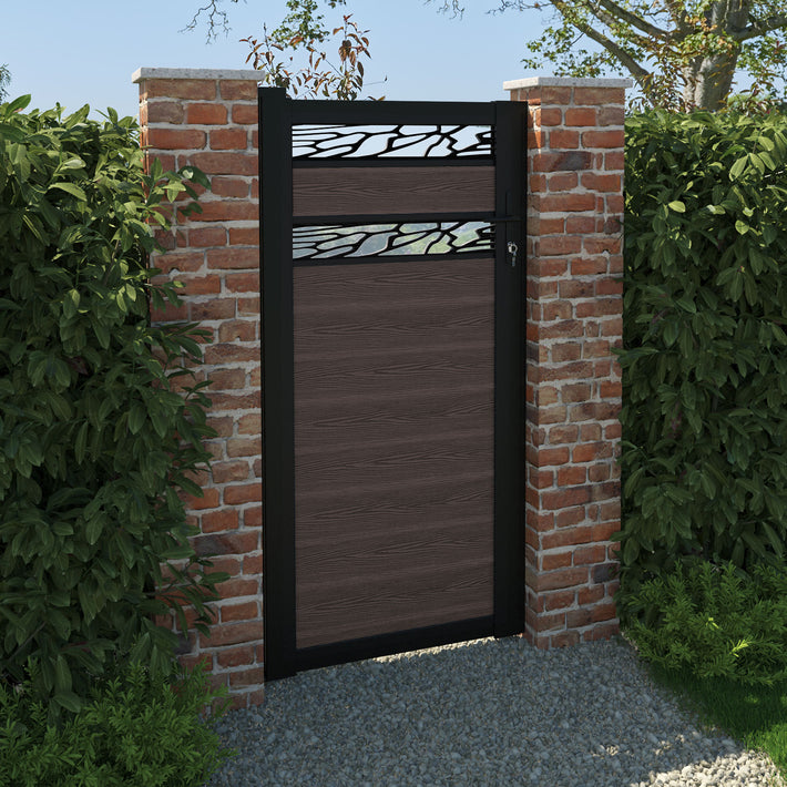 Classic Shatter Split Screen Pedestrian Gate - Mid Brown