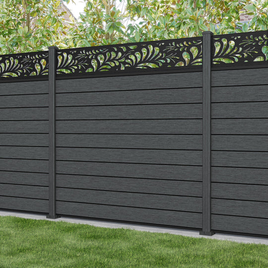 Fusion Petal Fence Panel - Dark Grey - with our composite posts