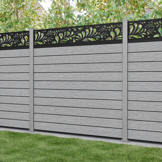 Fusion Petal Fence Panel - Light Grey - with our composite posts