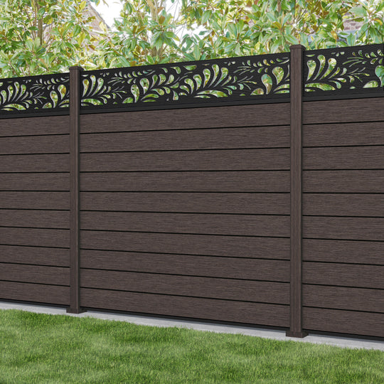 Fusion Petal Fence Panel - Mid Brown - with our composite posts