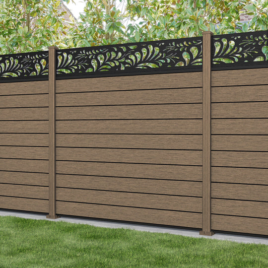Fusion Petal Fence Panel - Teak - with our composite posts