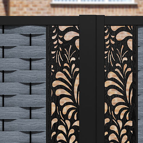 Ripple Petal Straight Top Driveway Gate - Anthracite - Middle & End Screen
