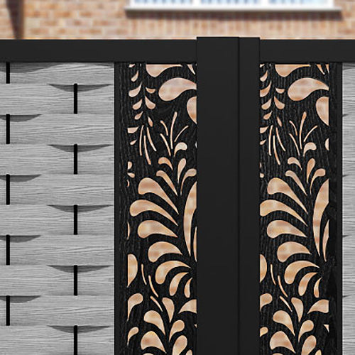 Ripple Petal Straight Top Driveway Gate - Light Grey - Middle Screen