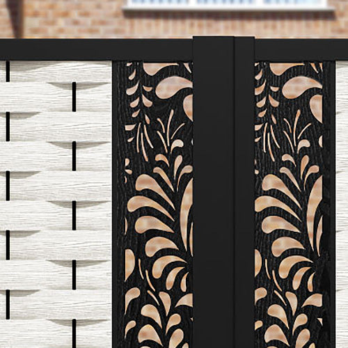 Ripple Petal Straight Top Driveway Gate - Light Stone - Middle & End Screen