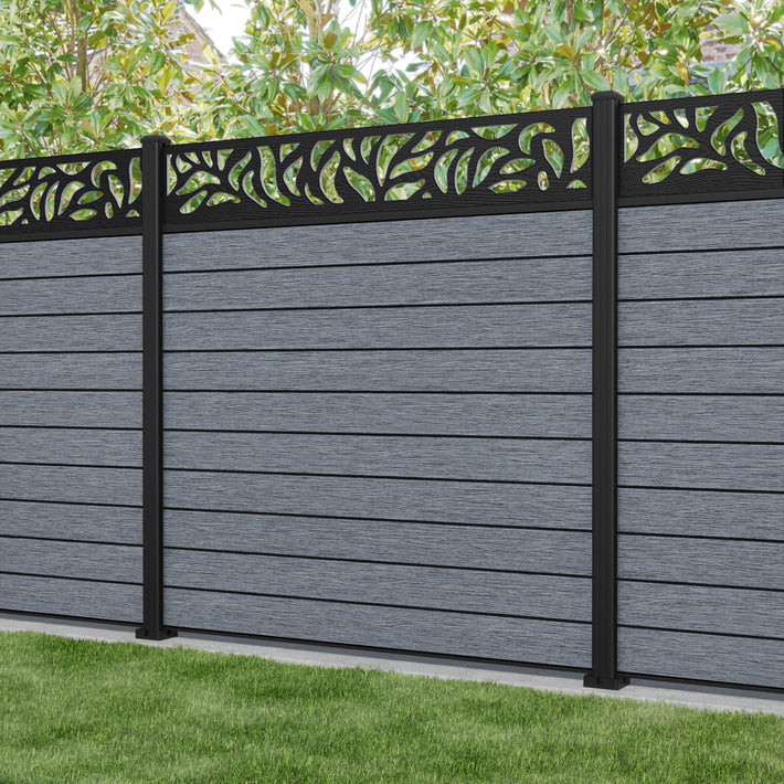 Fusion Plume Fence Panel - Anthracite - with our aluminium posts