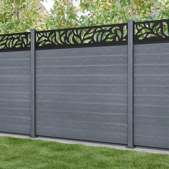 Classic Plume Fence Panel - Anthracite - with our composite posts