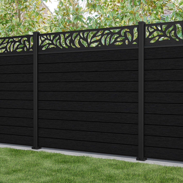 Fusion Plume Fence Panel - Black - with our aluminium posts