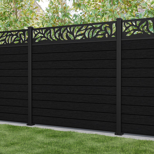 Fusion Plume Fence Panel - Black - with our aluminium posts