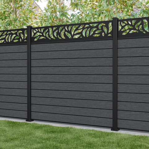 Fusion Plume Fence Panel - Dark Grey - with our aluminium posts