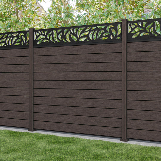 Fusion Plume Fence Panel - Mid Brown - with our composite posts