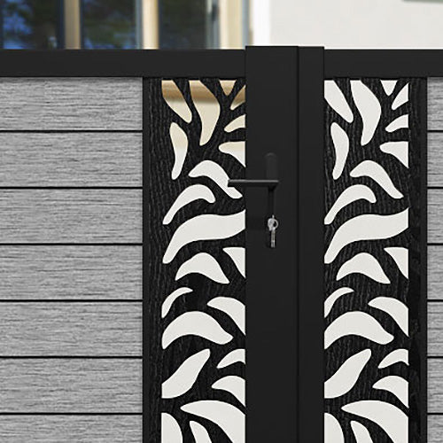 Fusion Plume Straight Top Driveway Gate - Light Grey - Middle & End Screen